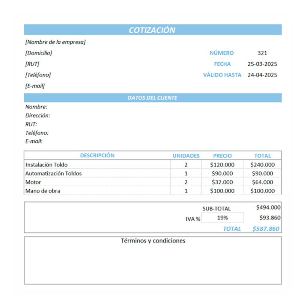 Formato Cotización