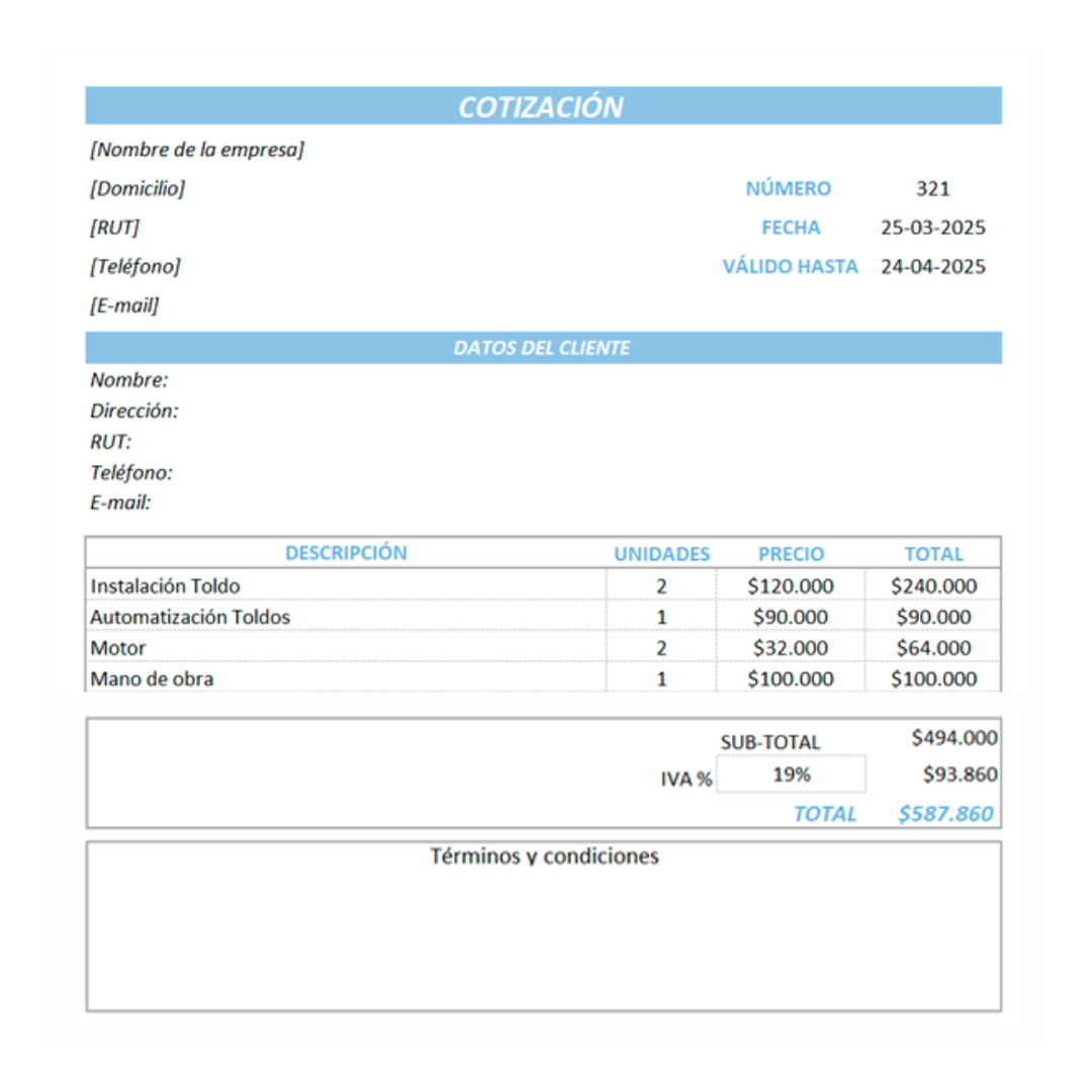 Formato Cotización